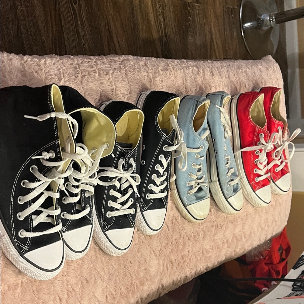 Converse Women's Sneakers in Black, Blue, and Red